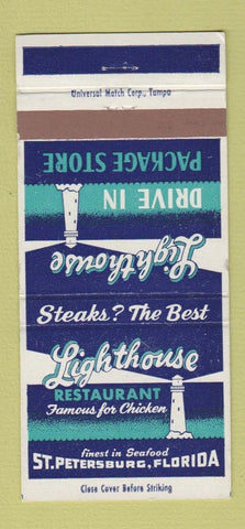 Matchbook Cover - Lighthouse Restaurant St Petersburg FL 30 Strike