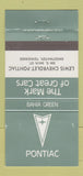 Matchbook Cover - Chevrolet Pontiac Sweetwater TN Bahia Green 30 Strike