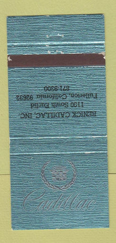 Matchbook Cover - Renick Cadillac Fullerton CA 30 Strike