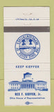 Matchbook Cover - Rex Kieffer Ohio House of Representatives OH 30 Strike