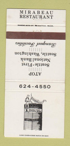 Matchbook Cover - Mirabeau Restaurant Seattle WA 30 Strike