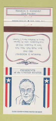 Matchbook Cover - US Presidents Franklin Roosevelt 30 Strike
