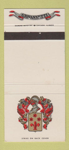 Matchbook Cover - Giovannetti's Restaurant Chicago IL  30 Strike