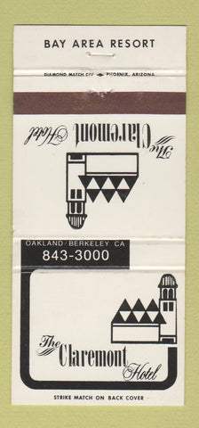 Matchbook Cover - Claremont Hotel Oakland Berkeley CA 30 Strike