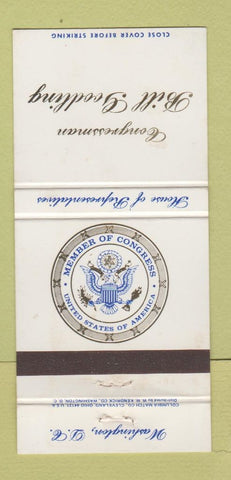 Matchbook Cover - House of Representatives Bill Goodling PA  30 Strike