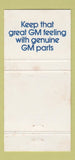 Matchbook Cover - Mr Goodrich GM Motors Parts Detroit Division MI 30 Strike