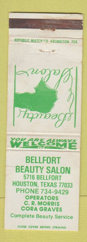Matchbook Cover - Bellfort Beauty Salon Houston TX WEAR