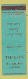 Matchbook Cover - Ted Gee's Snack Shop Chicago IL