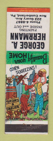 Matchbook Cover - George Herrmann Painting New Cumberland PA hillbilly