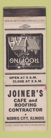 Matchbook Cover - Joiner's Cafe Roofing Contractor Norris City IL WEAR