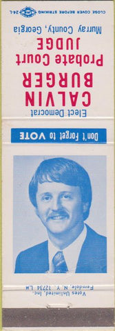 Matchbook Cover - Calvin Burger Judge Murray County GA
