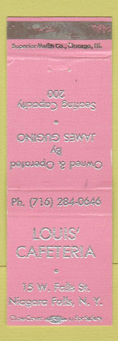 Matchbook Cover - Louis' Cafeteria Niagara Falls NY