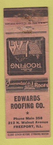 Matchbook Cover - Edwards Roofing Freeport IL WORN