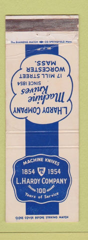 Matchbook Cover - L Hardy Machine Knives Worcester MA WEAR