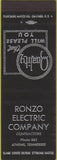 Matchbook Cover - Ronzo Electric Co Athens TN