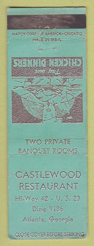 Matchbook Cover - Castlewood Restaurant Atlanta GA WEAR