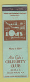 Matchbook Cover - Alan Gale's Celebrity Club Miami Beach FL