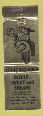 Matchbook Cover - Blood Swweat and Shears Salon Updland CA WEAR