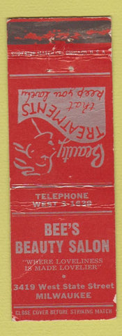 Matchbook Cover - Bee's Beauty Salon Milwaukee WI WORN