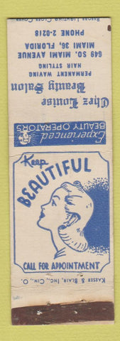 Matchbook Cover - Chez Louise Beauty Salon Miami FL WEAR