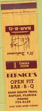 Matchbook Cover - bernice's BBQ Naples FL