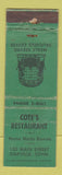 Matchbook Cover - Cote's Restaurant Oakville CT WORN
