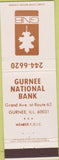 Matchbook Cover - Gurnee National Bank IL