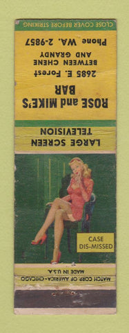 Matchbook Cover - Rose and Mike's Bar pinup WEAR