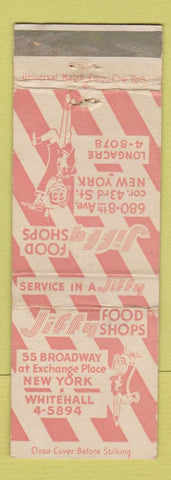 Matchbook Cover - Jiffy Food Shops New York City WEAR