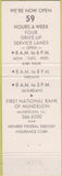 Matchbook Cover - First National Bank Mundelein IL