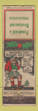Matchbook Cover - Fendrich's Restaurant Indianapolis IN UNIVERSAL LONG WORN