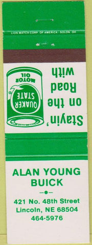 Matchbook Cover - Quaker State Oil Lincoln NE