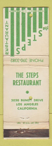 Matchbook Cover - The Steps Restaurant Los Angeles CA WORN HOLES