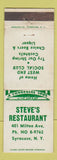Matchbook Cover - Steve's Restaurant Syracuse NY