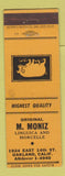 Matchbook Cover - M Moniz Pork Oakland CA pig