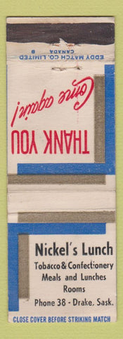 Matchbook Cover - Nickel's Lunch Drake SK WEAR
