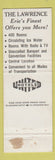 Matchbook Cover - The Harlequin Erie PA Lawrence Hotel WEAR