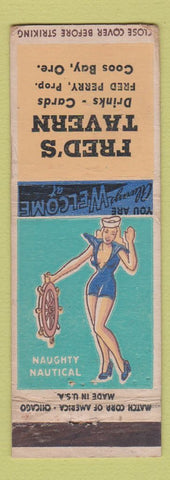 Matchbook Cover - Fred's Tavern Coos Bay OR pinup WEAR