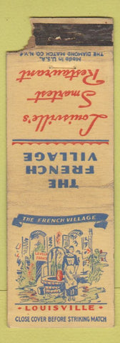 Matchbook Cover - The French Village Louisville KY POOR STRIKER WORN