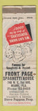 Matchbook Cover - Front Page Spaghetti House Miami FL WORN