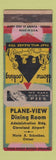 Matchbook Cover - Plane View Dining Room Cleveland OH Airport