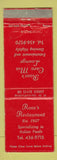 Matchbook Cover - Rosa's Cara Mia Lounge Italian Portsmouth NH WEAR