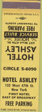 Matchbook Cover - Hotel Ashley New York City