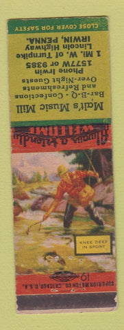 Matchbook Cover - Malt's Music Mill Irwin PA
