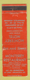 Matchbook Cover - Monterey Restaurant Springfield MO Motel