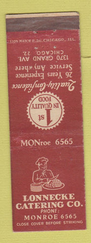 Matchbook Cover - Lonnecke Catering Chicago IL