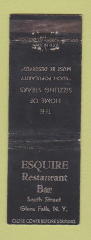 Matchbook Cover - Esquire Restaurant Bar Glens Falls NY WEAR