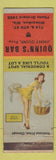 Matchbook Cover - Quinn's Bar Milwaukee WI pinup WEAR