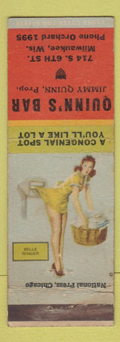 Matchbook Cover - Quinn's Bar Milwaukee WI pinup WEAR