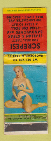 Matchbook Cover - Screpesi Restaurant Italian Reading PA pinup WORN